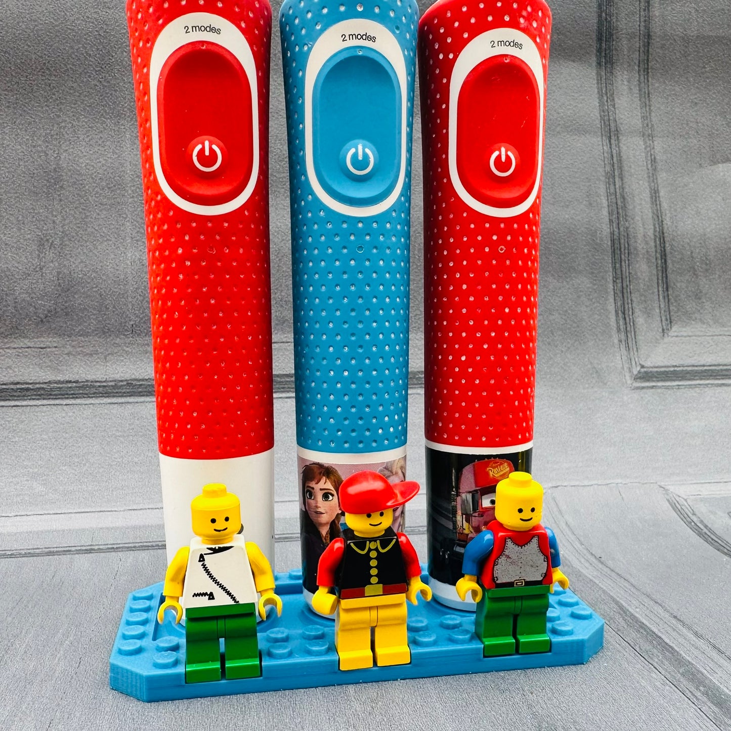 Lego Inspired Multiple Electric Toothbrush Holder with drip tray - 3D Printed - Home Life Hack - New Home Gift - Storage Solutions