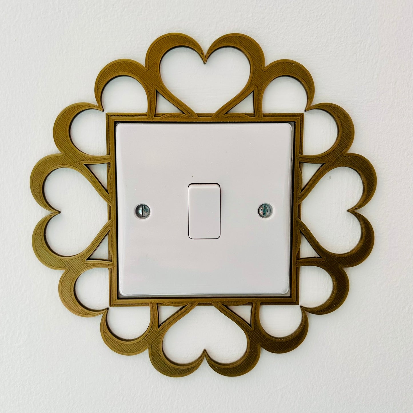 Large Heart Light Switch Surround Cover - 3D Printed - Bedroom Decor - Home Decor - Room Decor - Art - Hearts - Nursery