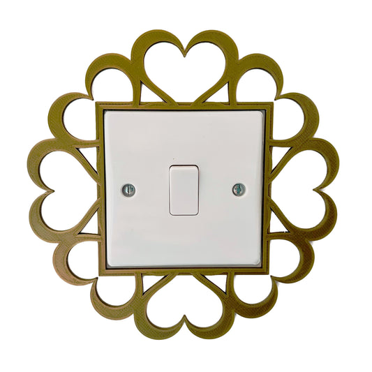 Large Heart Light Switch Surround Cover - 3D Printed - Bedroom Decor - Home Decor - Room Decor - Art - Hearts - Nursery