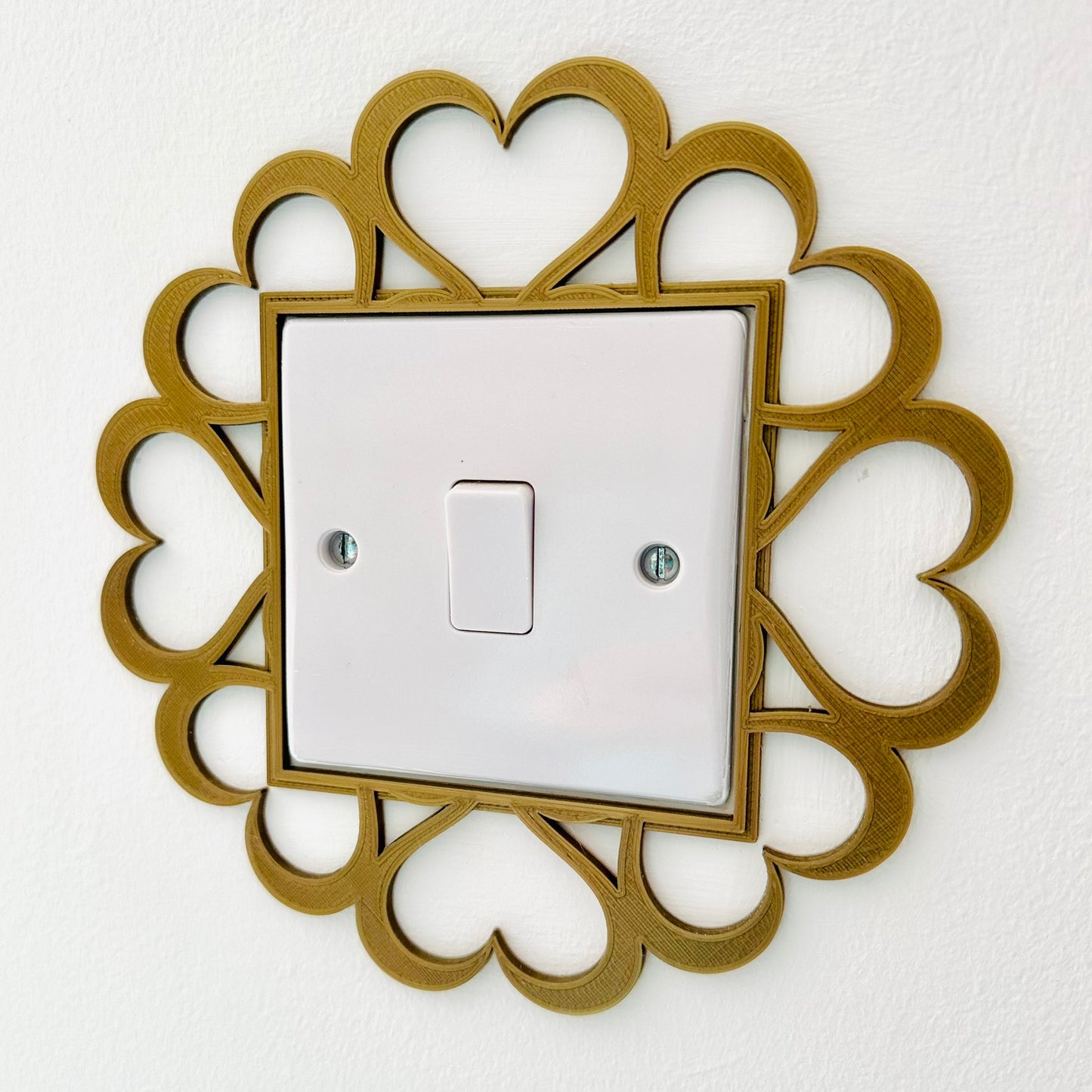 Large Heart Light Switch Surround Cover - 3D Printed - Bedroom Decor - Home Decor - Room Decor - Art - Hearts - Nursery