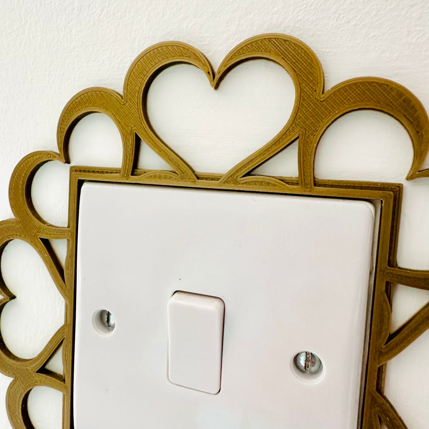 Large Heart Light Switch Surround Cover - 3D Printed - Bedroom Decor - Home Decor - Room Decor - Art - Hearts - Nursery