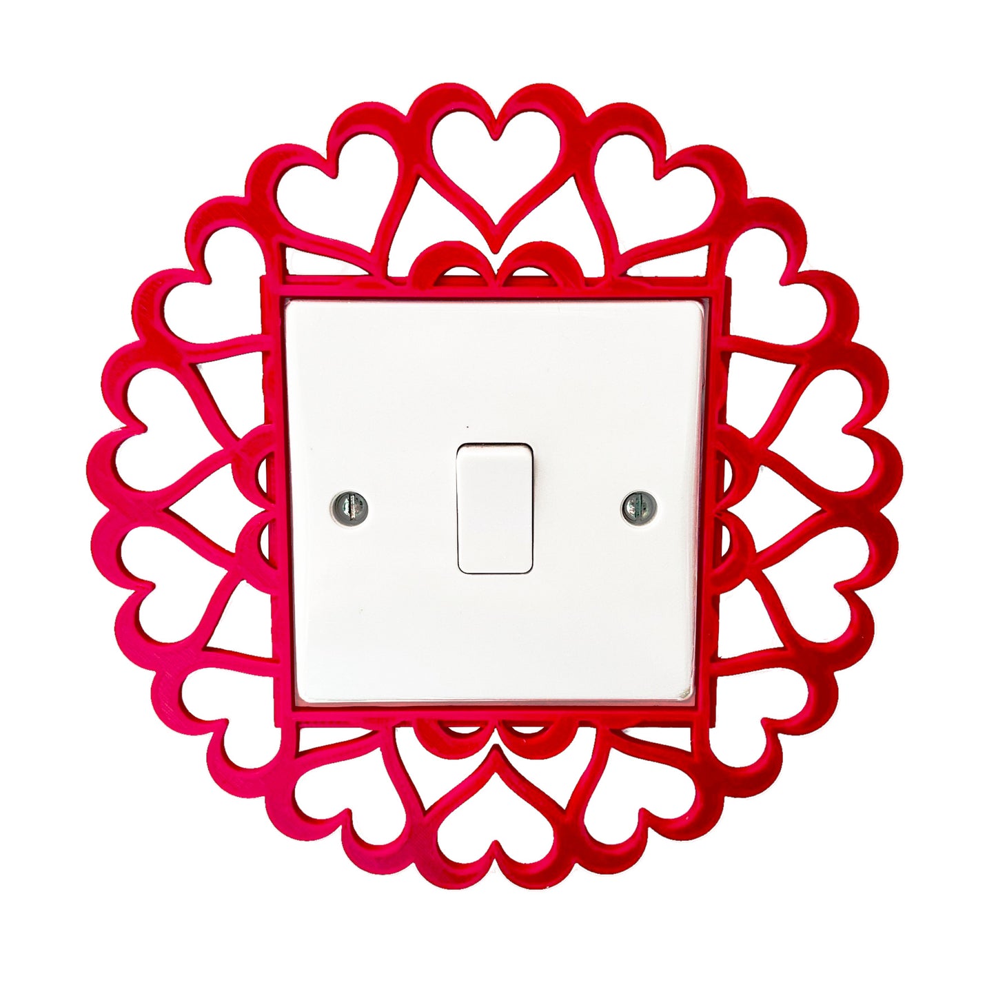 Small Heart Light Switch Surround Cover - 3D Printed - Bedroom Decor - Home Decor - Room Decor - Art - Hearts - Nursery