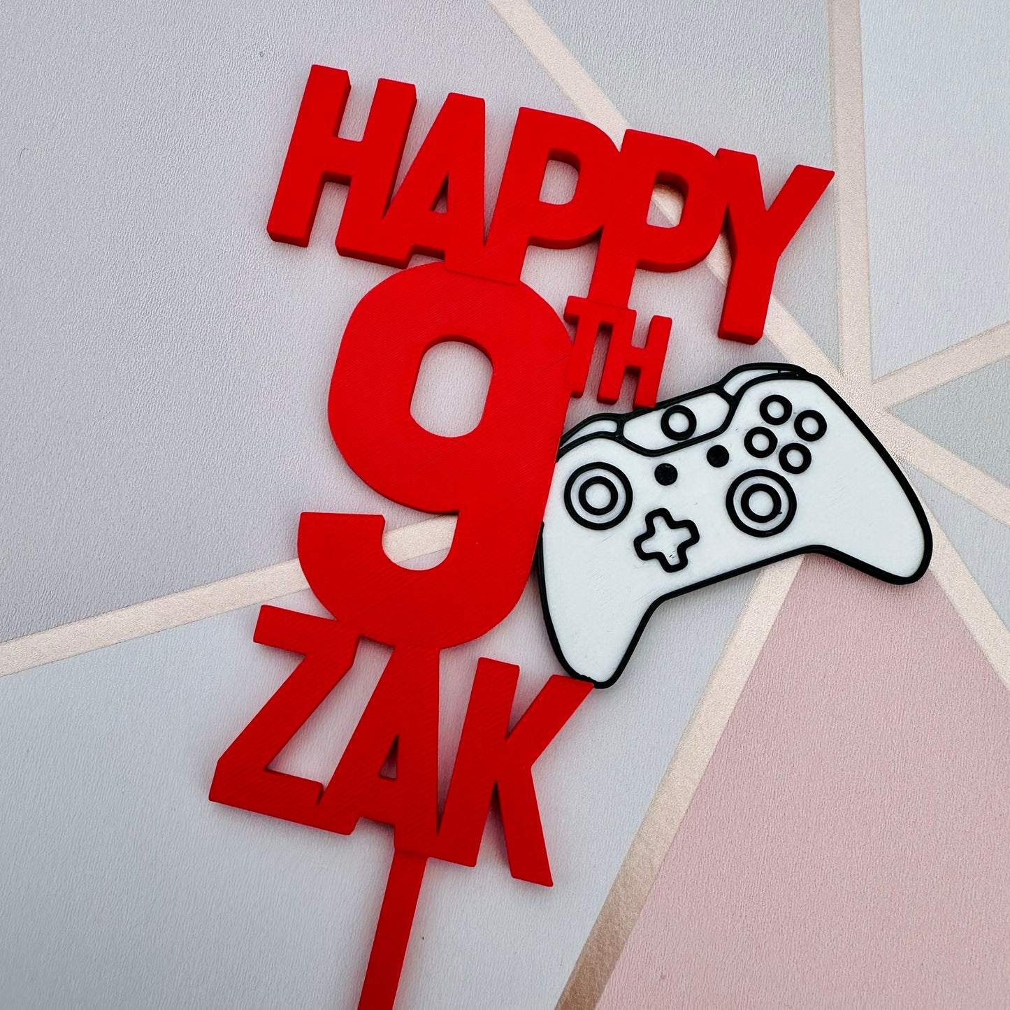 Personalised xbox  Video Game Controller Gamer Birthday Cake Topper