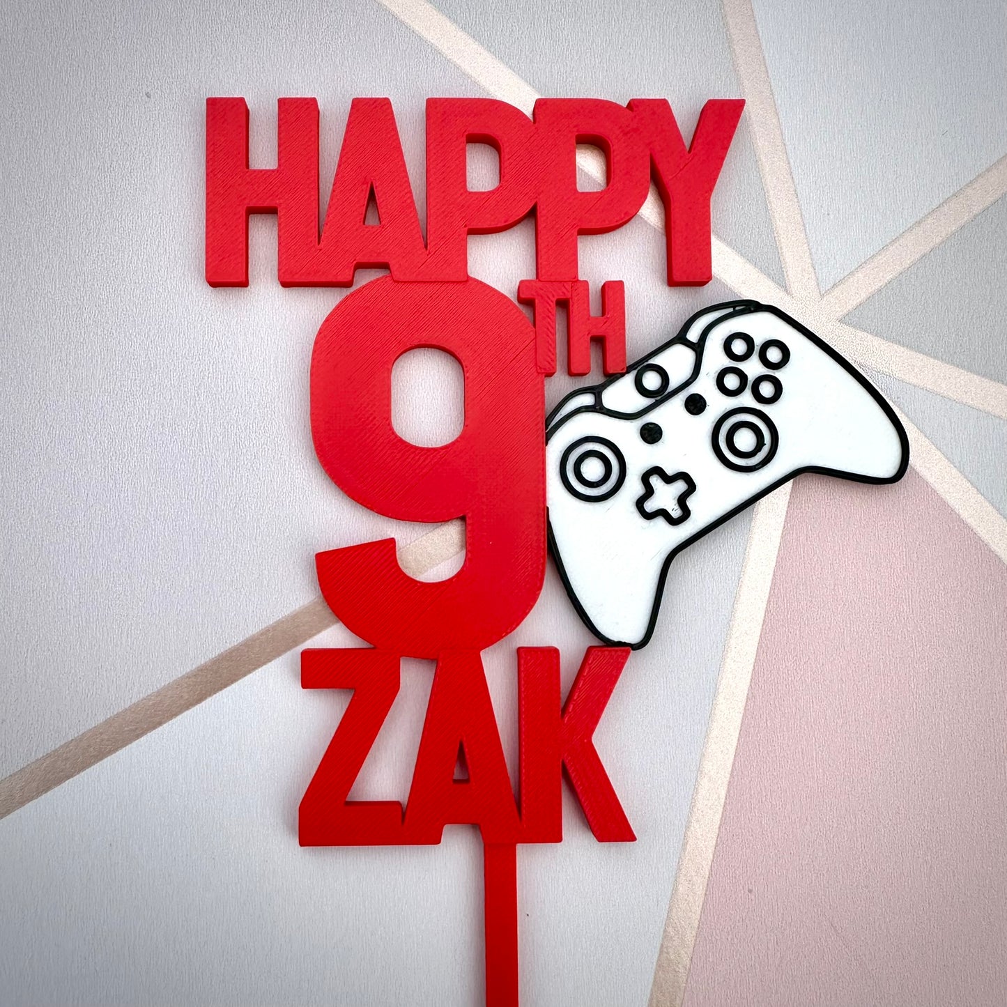 Personalised xbox  Video Game Controller Gamer Birthday Cake Topper