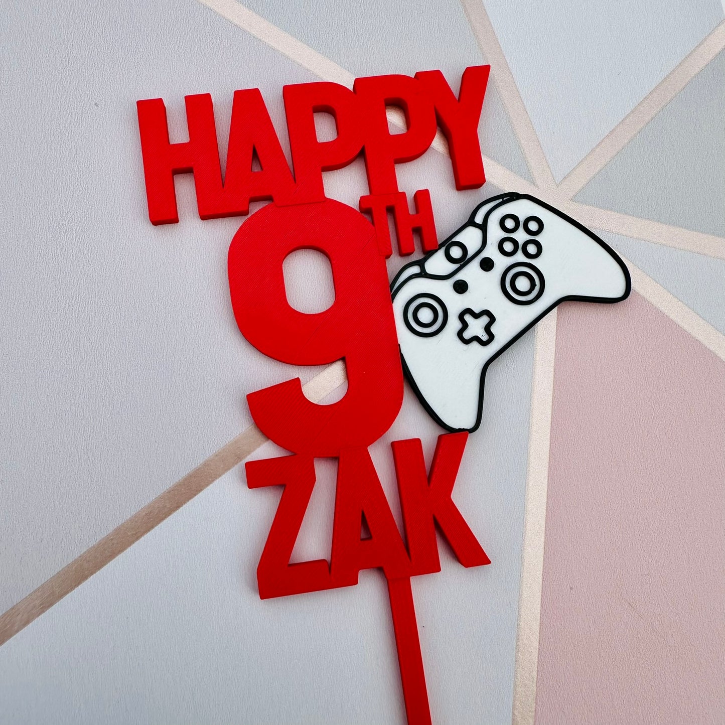 Personalised xbox  Video Game Controller Gamer Birthday Cake Topper