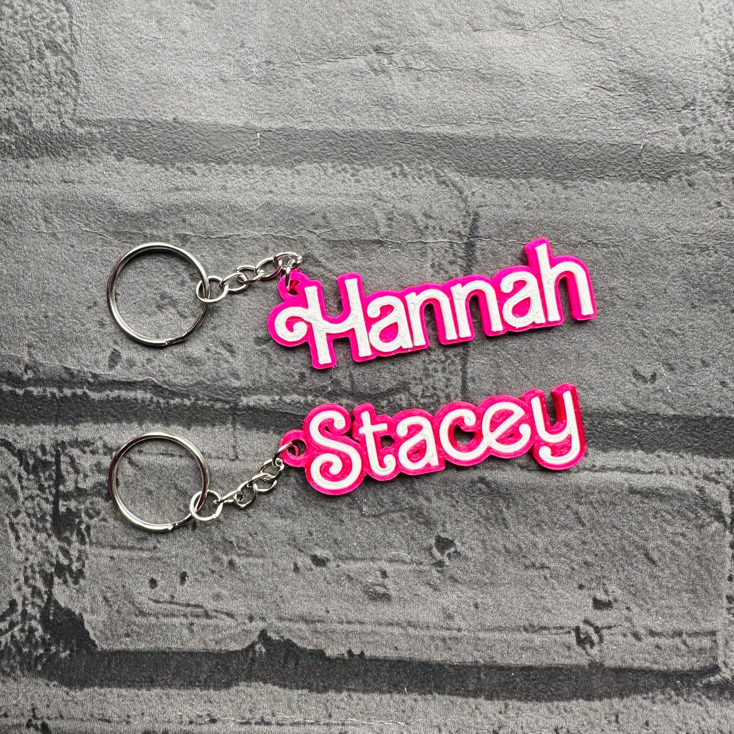 Barbie Inspired Keychain/Keyring - 3D Printed - Personalised - Gifts for Children - Party Bag Fillers Favours - Name Tags - School Bag - Stockings - Pencil Case