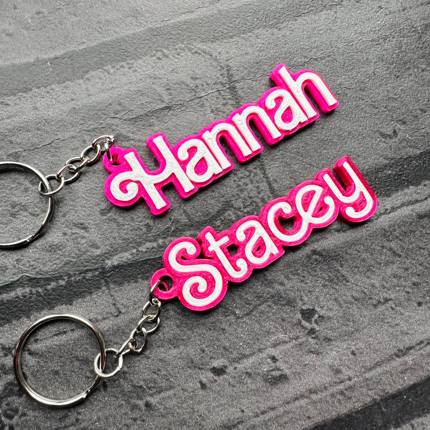 Barbie Inspired Keychain/Keyring - 3D Printed - Personalised - Gifts for Children - Party Bag Fillers Favours - Name Tags - School Bag - Stockings - Pencil Case