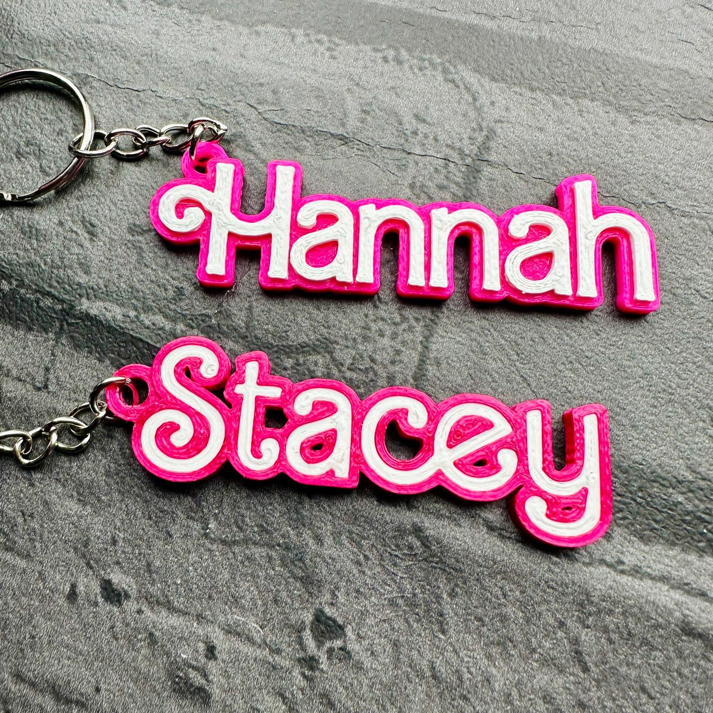 Barbie Inspired Keychain/Keyring - 3D Printed - Personalised - Gifts for Children - Party Bag Fillers Favours - Name Tags - School Bag - Stockings - Pencil Case