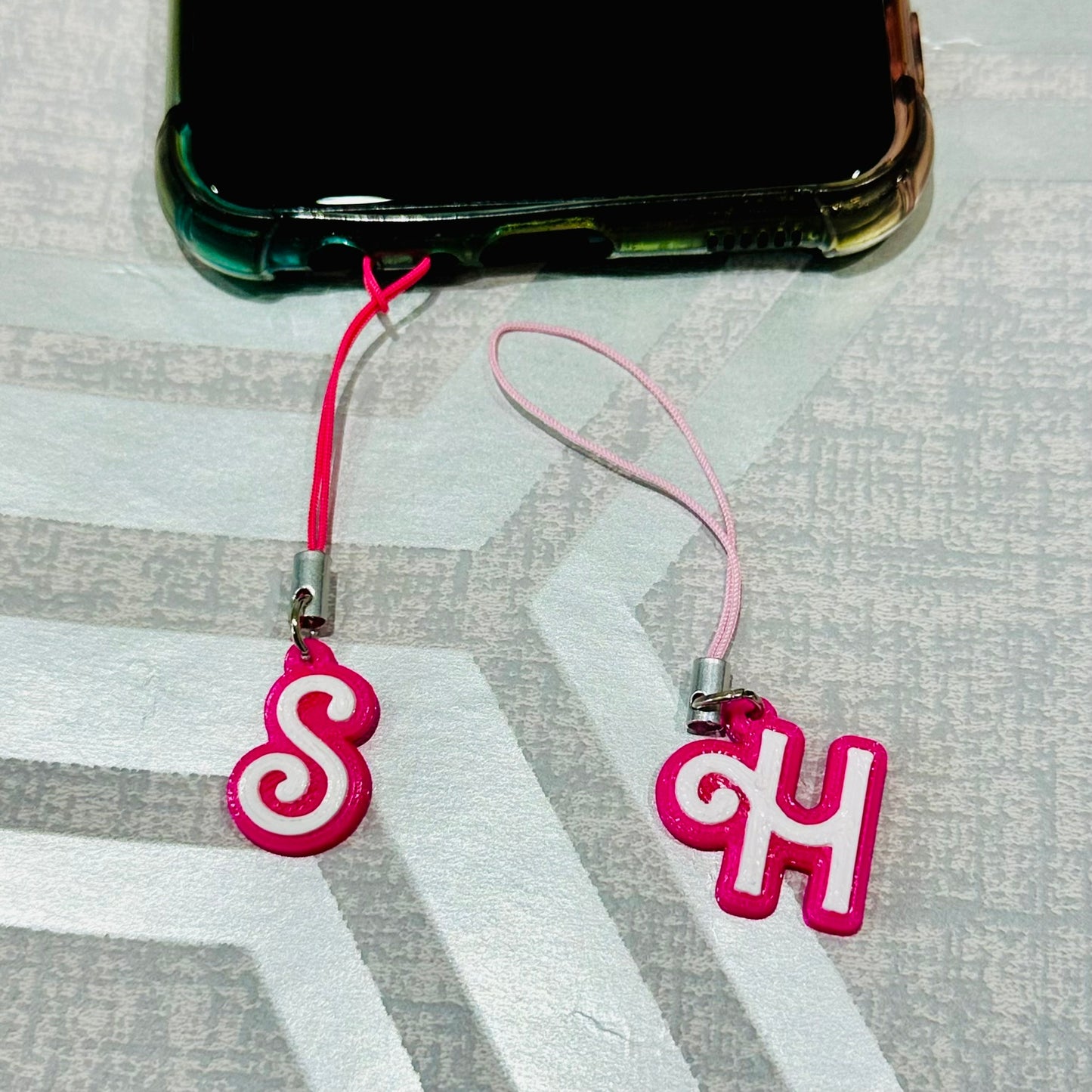 Barbie Inspired Initial Mobile Cell Phone/Charm Tag - 3D Printed - Personalised - Mobile Accessories - Party Bag Fillers Favours - Name Tags - Stockings