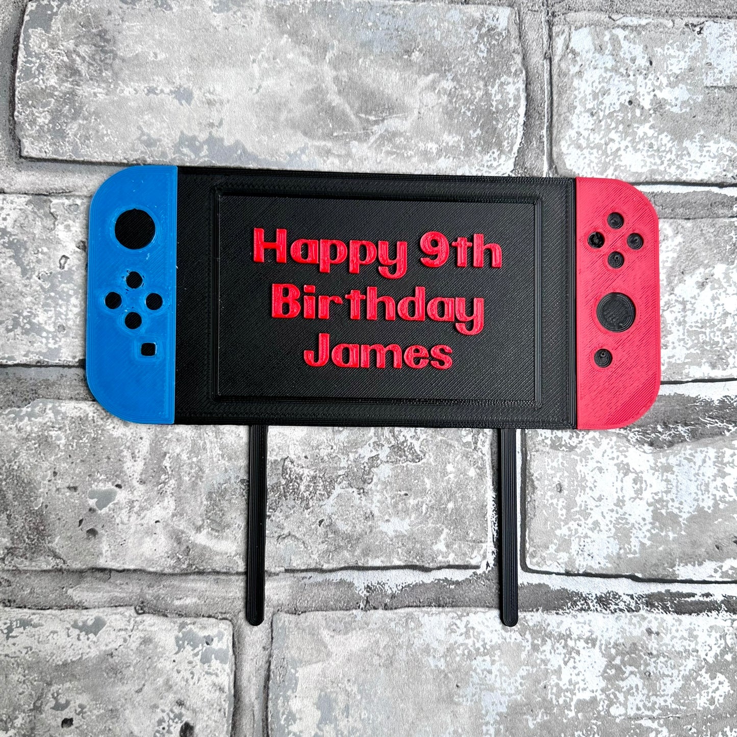 Gaming - Gamer - Handheld Video Game Controller - Birthday Cake Topper - Personalised - Cake Decorations - Party Supplies