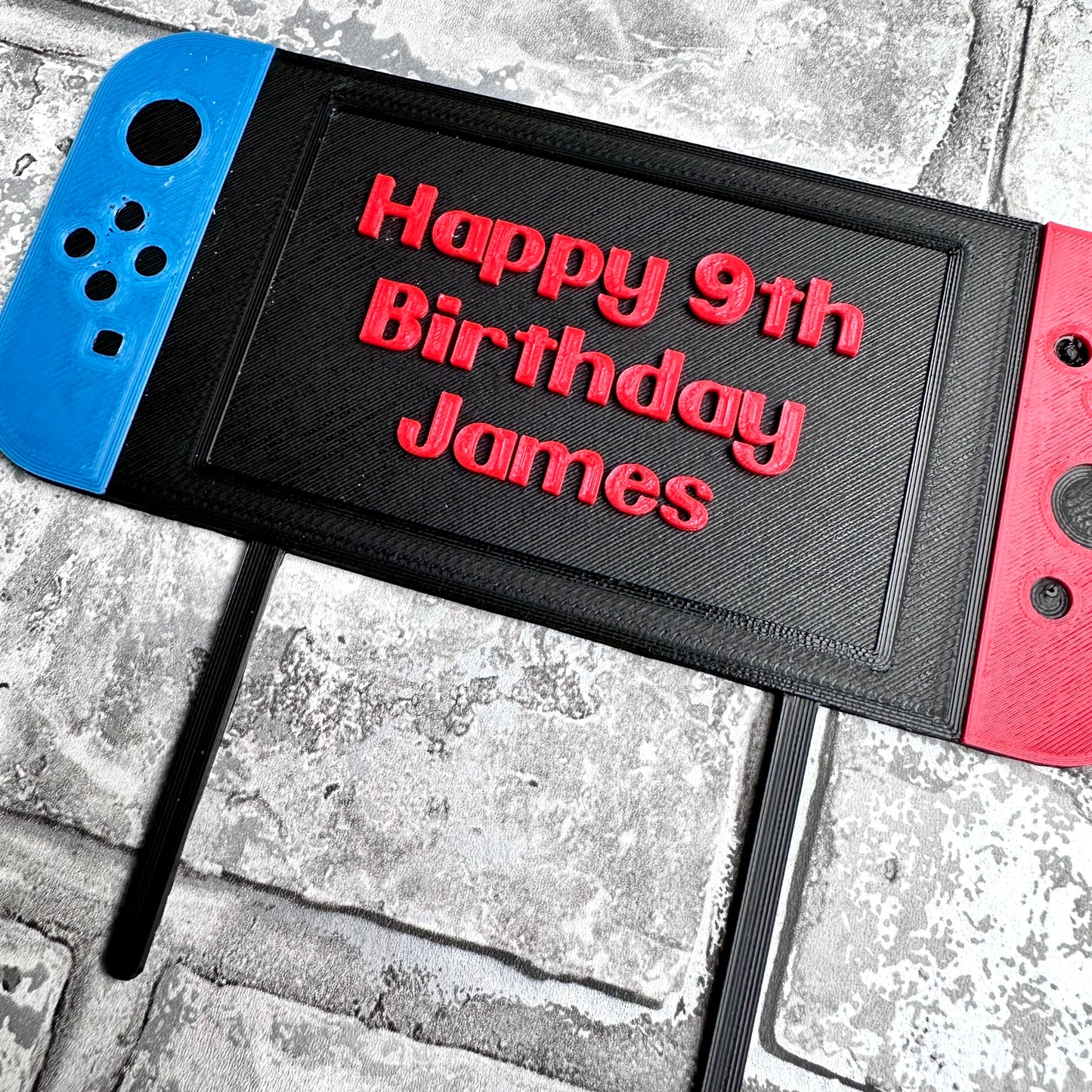 Gaming - Gamer - Handheld Video Game Controller - Birthday Cake Topper - Personalised - Cake Decorations - Party Supplies