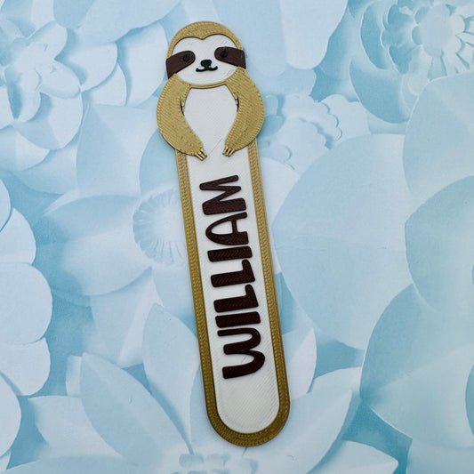 Sloth Bookmark - 3D Printed - Personalised - Book Lover - Stocking Stuffer Filler - Christmas Gift - Rainforest - Book Accessories Accessory
