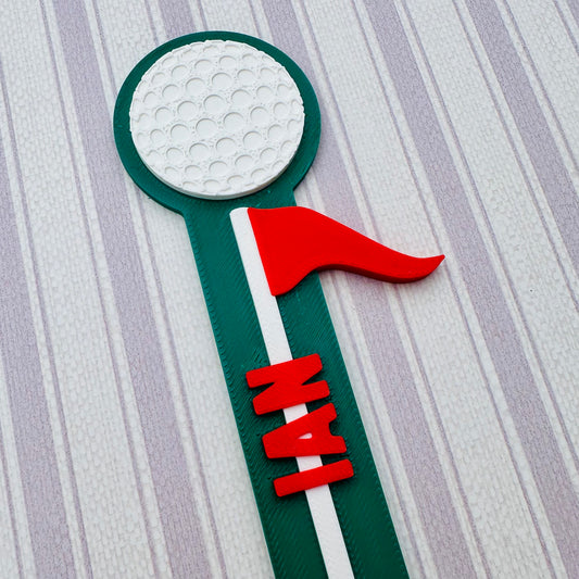 Golf Bookmark - 3D Printed - Personalised - Book Lover - Stocking Stuffer Filler - Christmas Gift - Putt - Golfer - Hobby - Sport