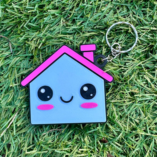 3D Printed First Home Keyring: Kawaii New Home Keepsake