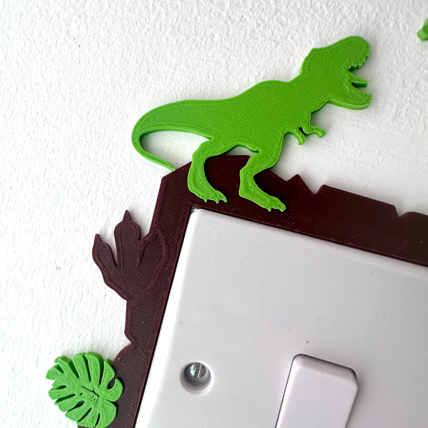 Dinosaur Light Switch Surround Cover - 3D Printed - Bedroom Decor - Home Decor - Room Decor - Art