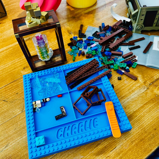 Personalised Building Brick Sorting Tray - Lego Inspired - Custom Brick Organiser - Kids Construction Toy Tray - Gift for Young Builders - 3D Printed