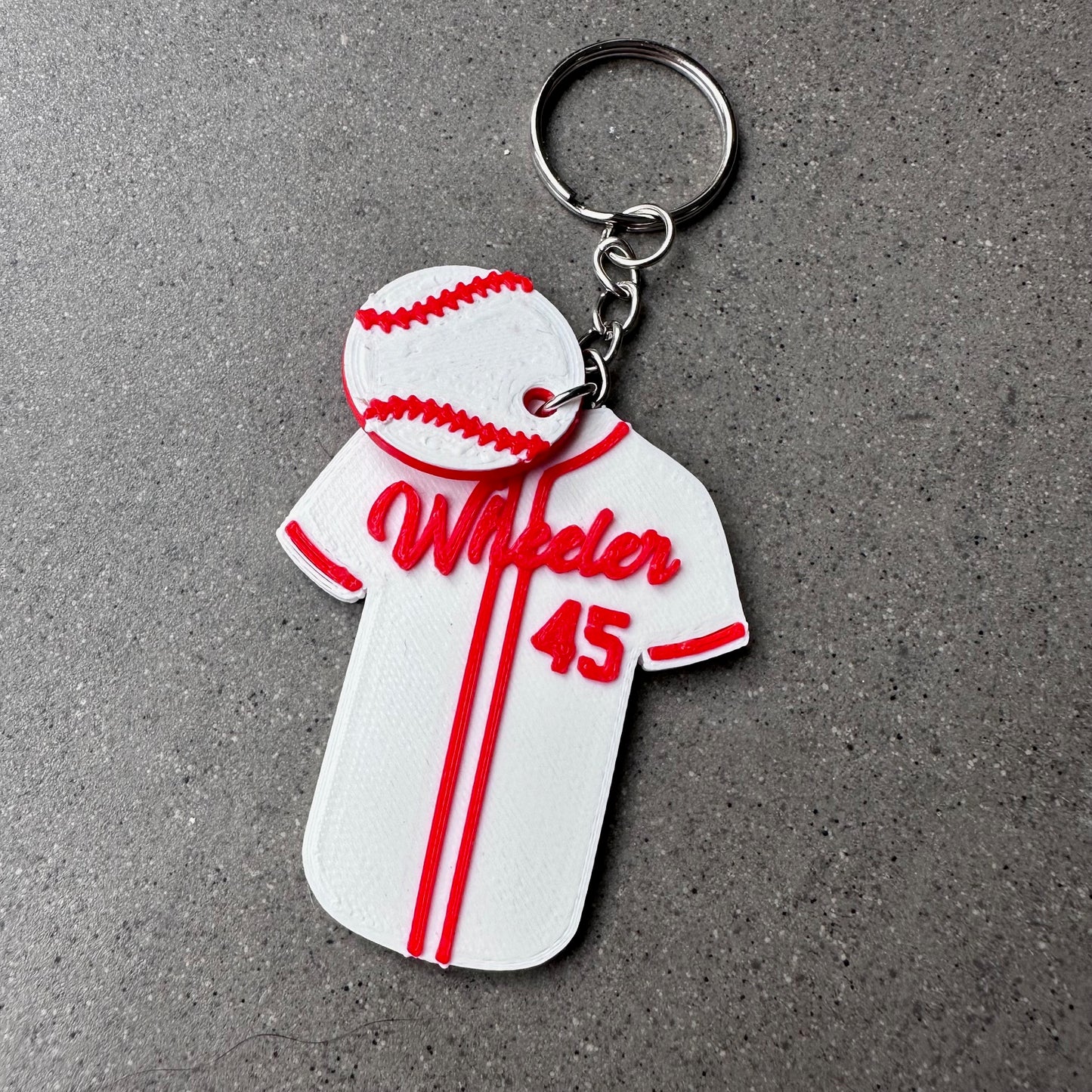 Baseball Shirt Keyring - Keychain - Personalised 3D Printed - Team - Sportsman - Fun Gift - Stocking Filler - Sports - Hoops