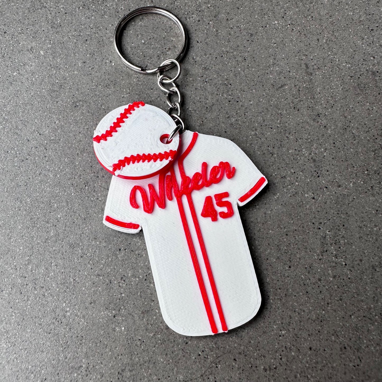 Baseball Shirt Keyring - Keychain - Personalised 3D Printed - Team - Sportsman - Fun Gift - Stocking Filler - Sports - Hoops