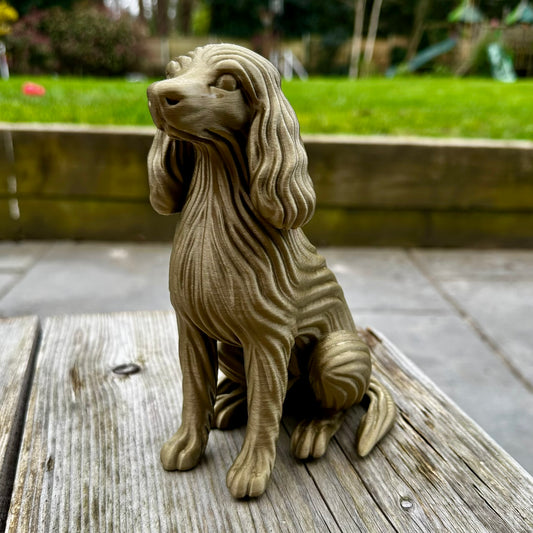 Sprocker Cocker Spaniel Sculpture Ornament – Modern Flow Texture Pet Dog Decor (3D Printed)