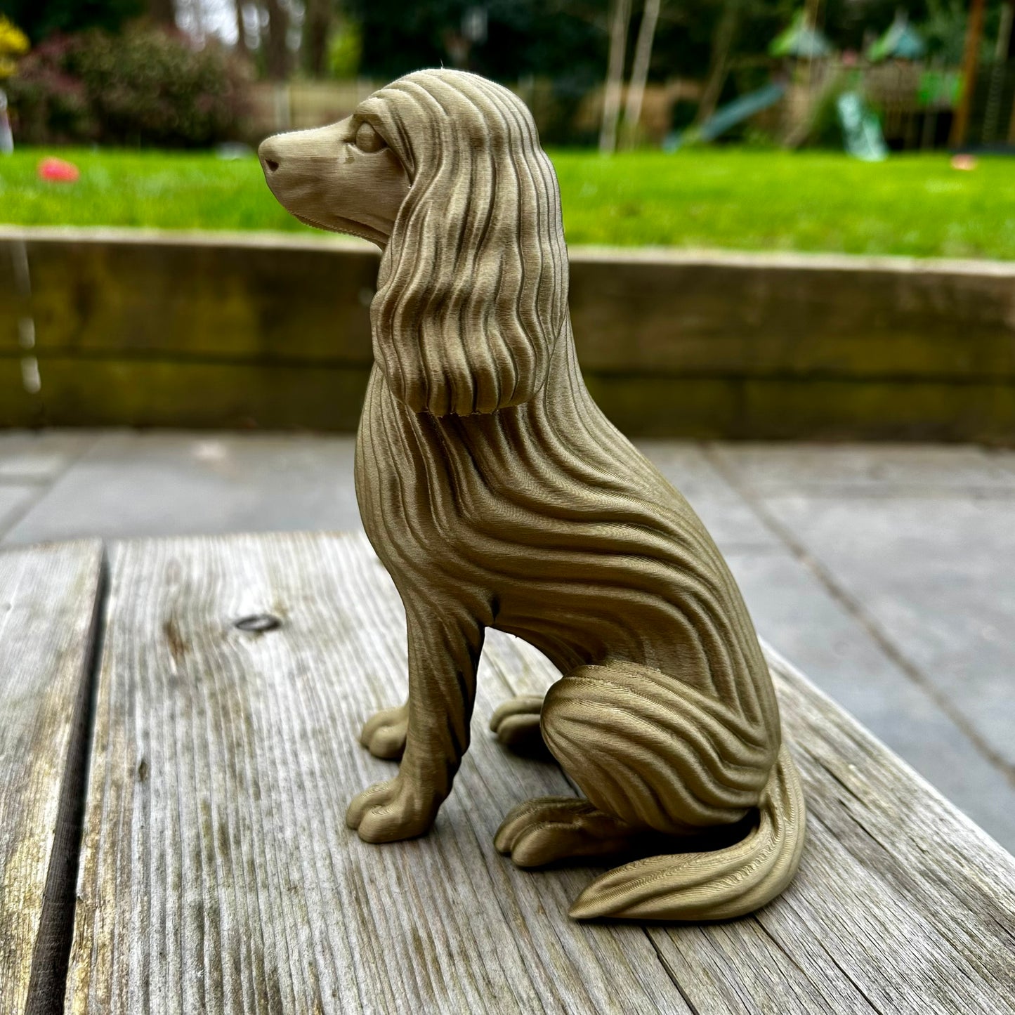 Sprocker Cocker Spaniel Sculpture Ornament – Modern Flow Texture Pet Dog Decor (3D Printed)