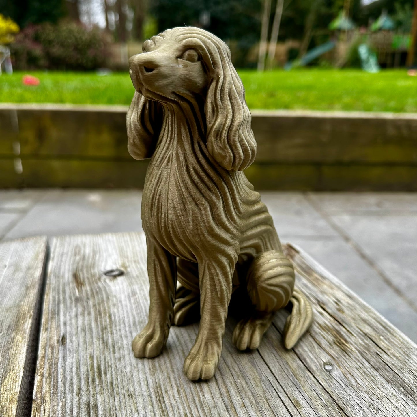 Sprocker Cocker Spaniel Sculpture Ornament – Modern Flow Texture Pet Dog Decor (3D Printed)