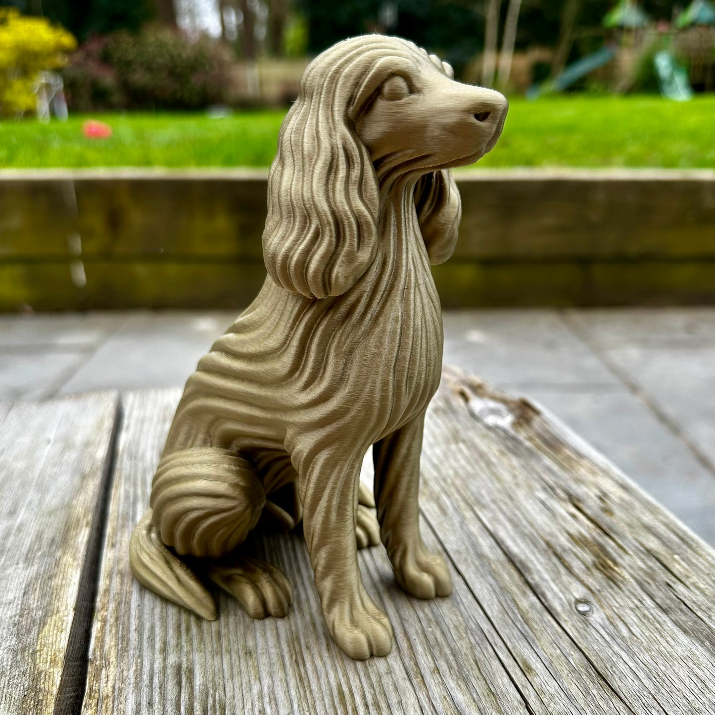 Sprocker Cocker Spaniel Sculpture Ornament – Modern Flow Texture Pet Dog Decor (3D Printed)