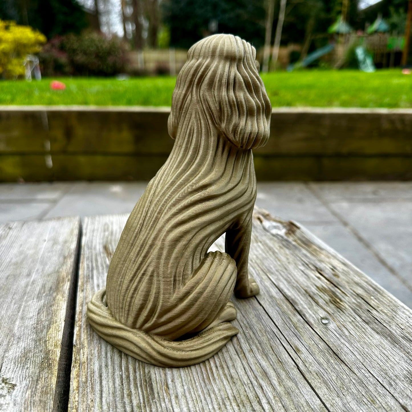 Sprocker Cocker Spaniel Sculpture Ornament – Modern Flow Texture Pet Dog Decor (3D Printed)