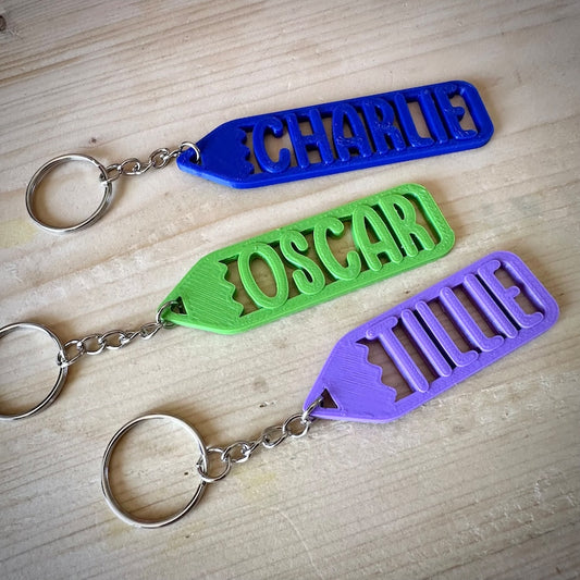 Crayon Pencil Pen Keychain/Keyring - 3D Printed - Personalised - Personalized - Party Bag Fillers - Name Tags - Book Bag- Teachers Gift