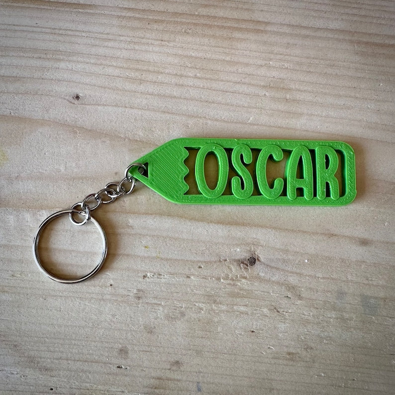 Crayon Pencil Pen Keychain/Keyring - 3D Printed - Personalised - Personalized - Party Bag Fillers - Name Tags - Book Bag- Teachers Gift