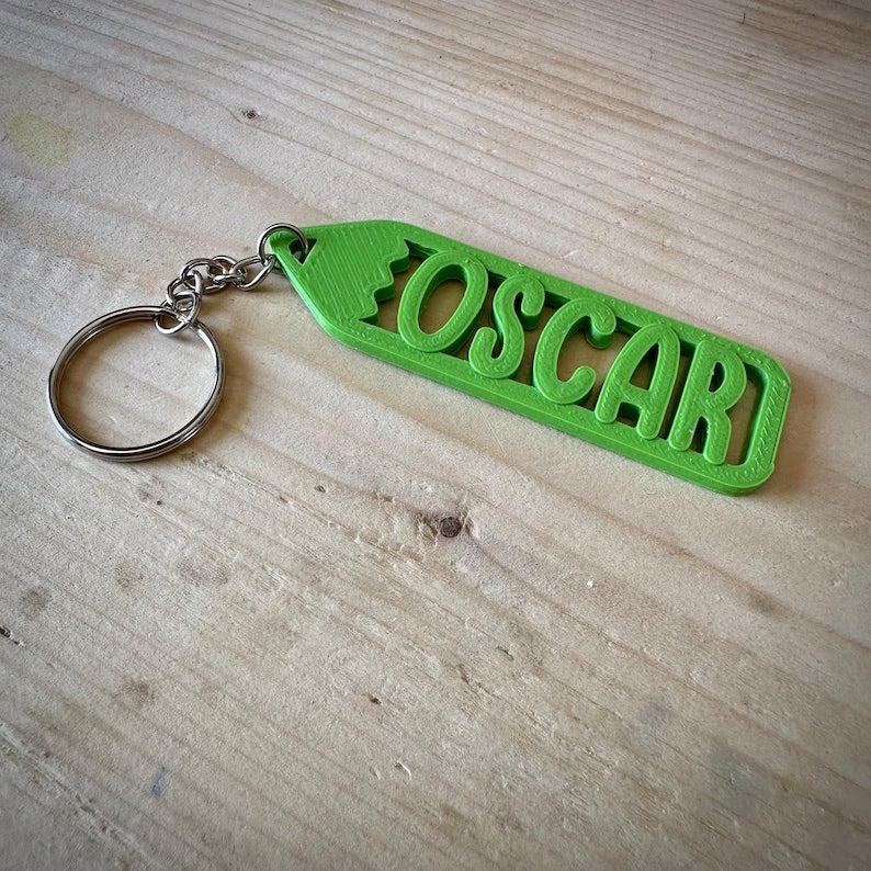 Crayon Pencil Pen Keychain/Keyring - 3D Printed - Personalised - Personalized - Party Bag Fillers - Name Tags - Book Bag- Teachers Gift