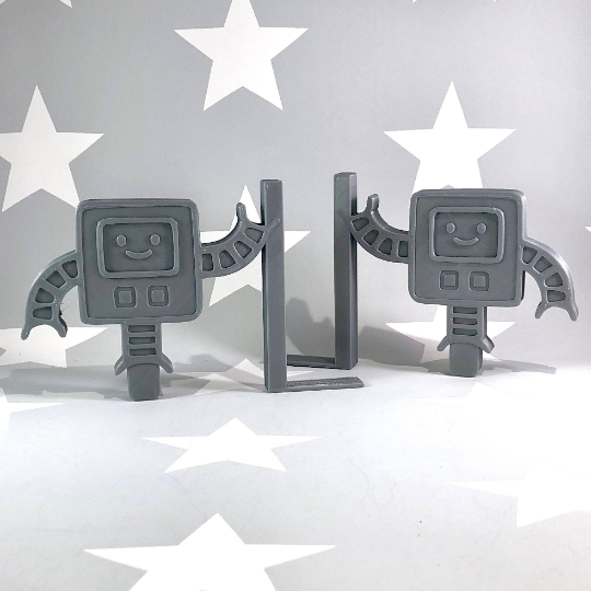 Robot Bookends - 3D Printed - Book Storage - Children's Bedroom - Gifts for boys - Gifts for girls - Birthday Gifts - Geek - Desk Tidy