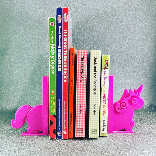 Unicorn Bookends - 3D Printed - Book Storage - Children - Gifts for Girls - Gifts for Boys - Nursery - Birthday Gifts