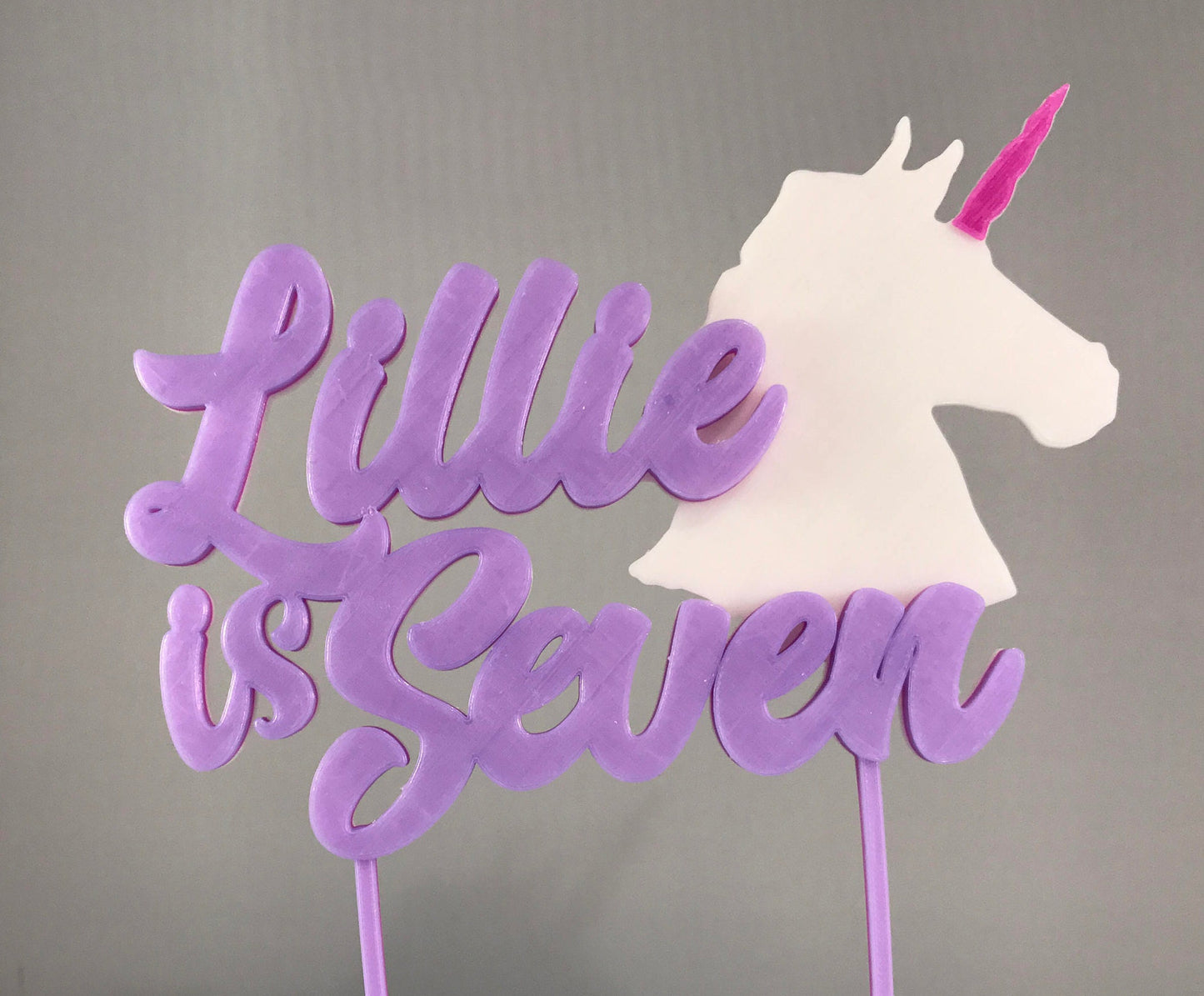 Personalised Unicorn 3D Printed Cake Toppers - Birthday - Cake Decorations - Party Supplies - Girls - Boys