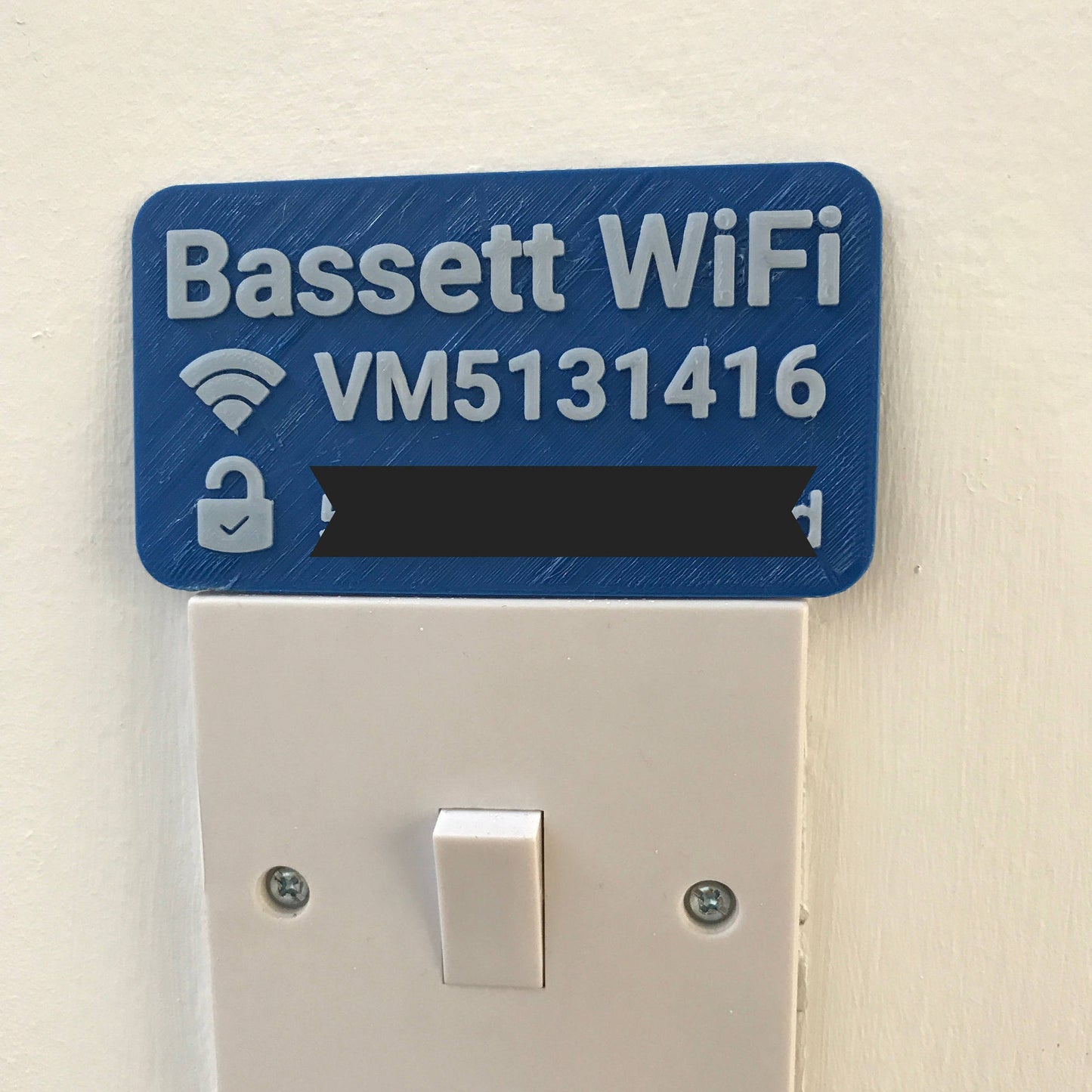 Wifi Password Plaque 3D Printed - Guests/Visitors - Internet - Home Decor