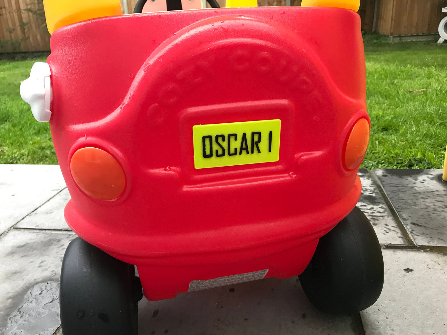 Little Tikes REAR Numberplate Personalised - 3D printed - Toy Car - Children - Kids - Name - Garden Toys - First 1st Birthday Gifts