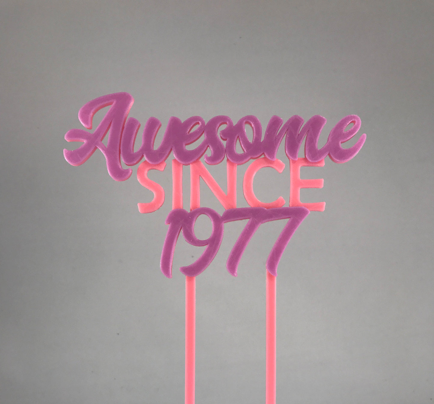 Awesome since 1977 - Birthday Cake Topper - 18th/21st/30th/40th/50th/60th/70th - Fully Personalised - Cake Decorations - Party Supplies