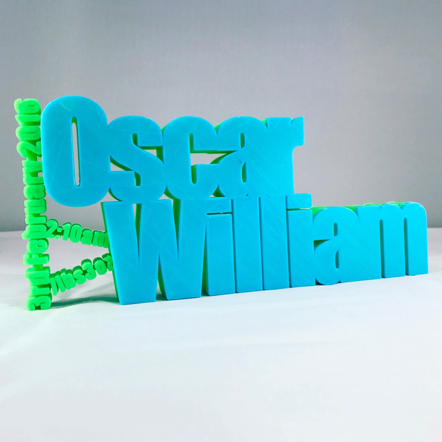 New Baby Personalised Stat Freestanding Plaques 3D Printed - Christening - Childrens Bedroom - Nursery - New Baby Gift