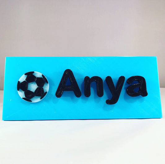 Football Personalised 3D Printed Door Plaque - Bedroom - Children