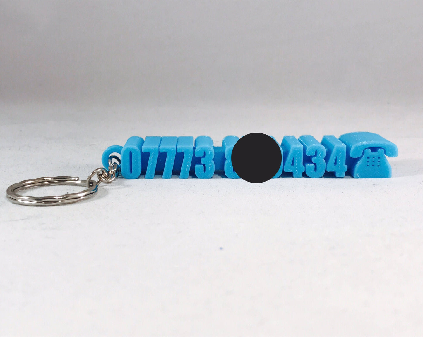 Number Tag Keyring - Keychain - 3D Printed - Children - Phone Number - Child - School Bag - Personalised - Lost and Found