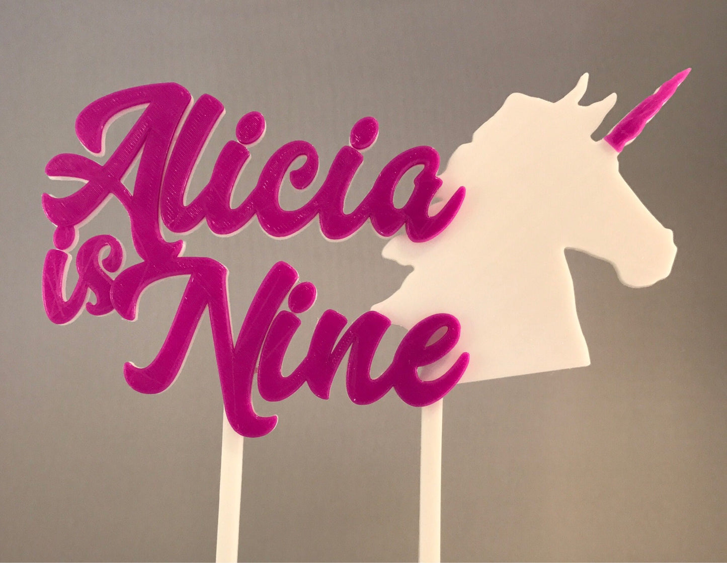 Personalised Unicorn 3D Printed Cake Toppers - Birthday - Cake Decorations - Party Supplies - Girls - Boys