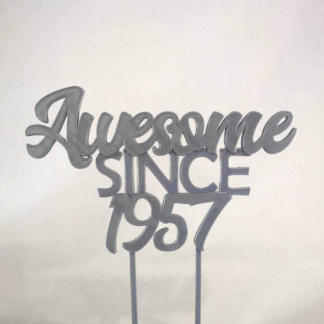 Awesome since 1957 - Birthday Cake Topper - 60th/18th/21st/30th/40th/50th/70th - Fully Personalised - Cake Decorations - Party Supplies