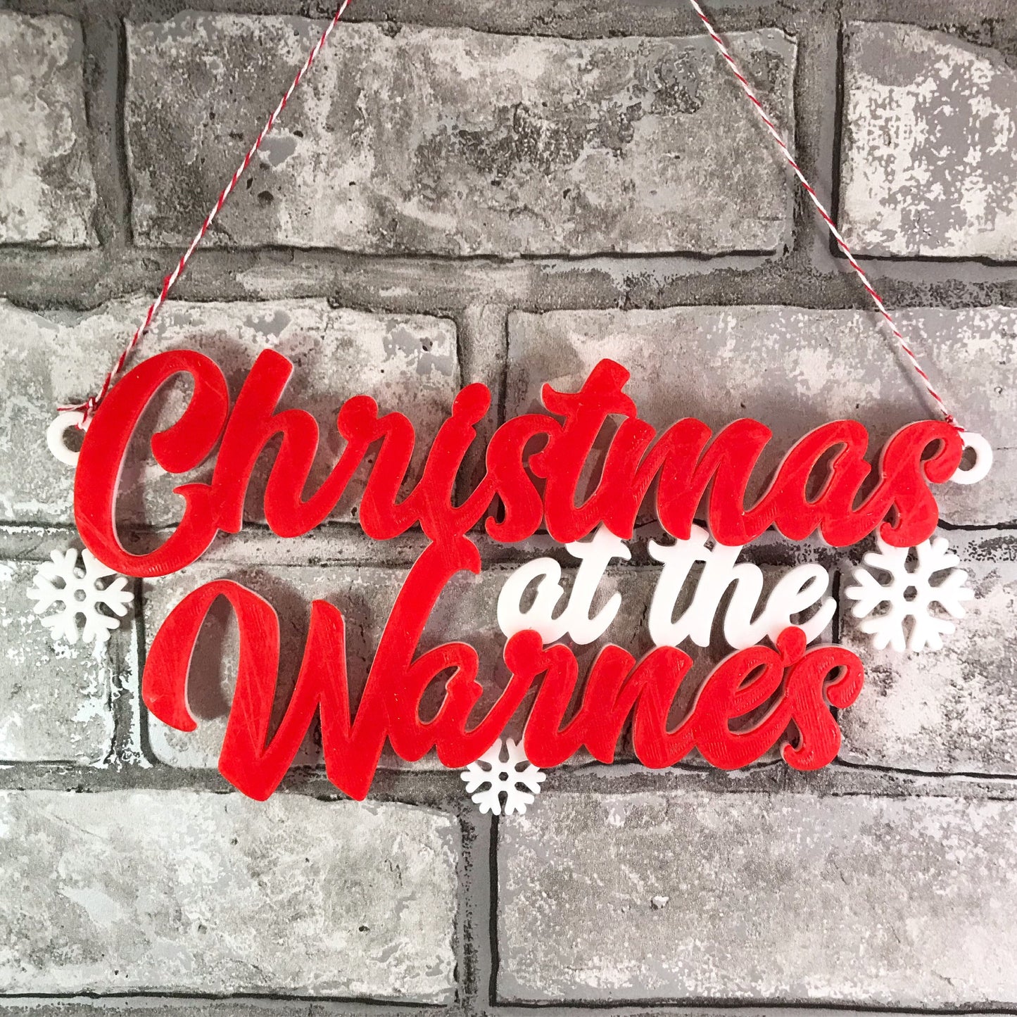 Christmas at the sign - 3D Printed - Personalised - Christmas Party - Wreaths - Door Sign - Waterproof - Unique Gift - Gifts for Couples