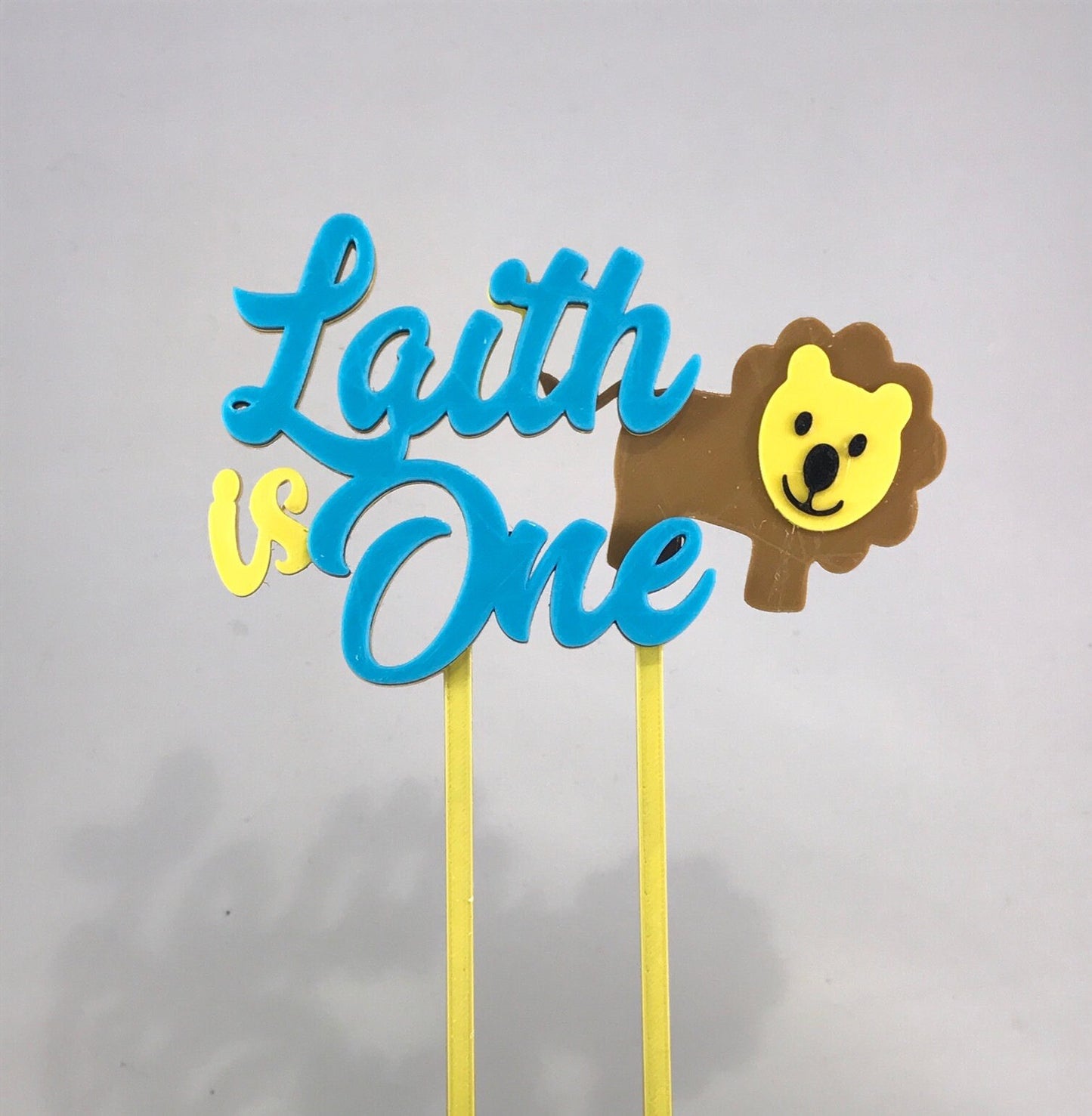 Lion Cake Topper - Birthday Cake Topper - Fully Personalised - Cake Decorations - Party Supplies - 1st Birthday