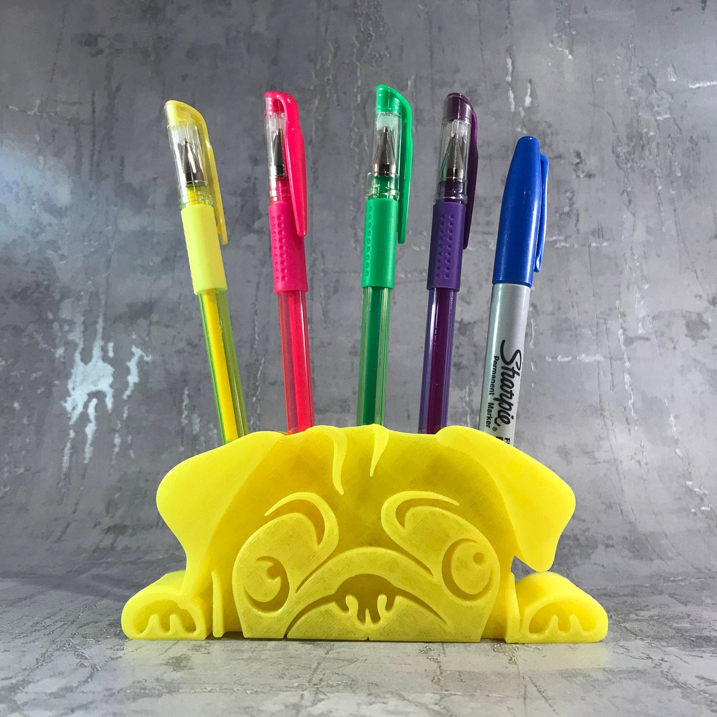 Pug Pen/Pencil Pot 3D Printed - Desk Tidy - Dog Lover - Christmas Gift - Cute Gifts - Desk Decor