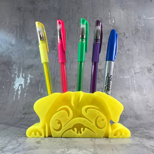 Pug Pen/Pencil Pot 3D Printed - Desk Tidy - Dog Lover - Christmas Gift - Cute Gifts - Desk Decor