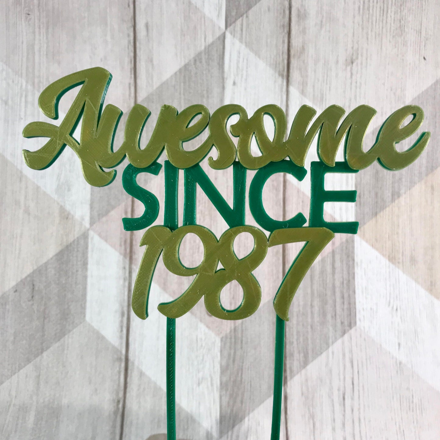 Awesome Since 1987 - Birthday Cake Topper - 30th/18th/21st/40th/50th/60th/70th - Fully Personalised - Cake Decorations - Party Supplies