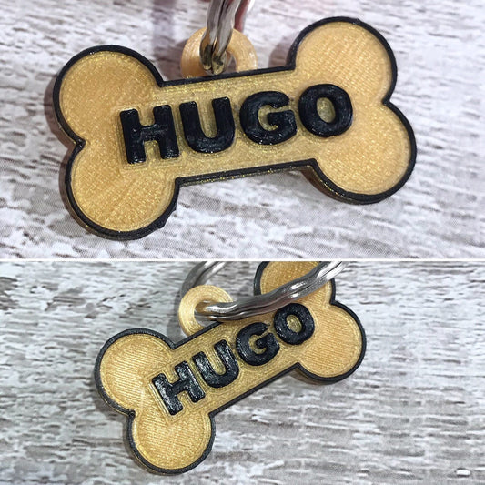 Dog Tag Pet ID - Dog Collar ID Tag - 3D Printed - Personalised Pet ID Tag for Cat or Small Dog