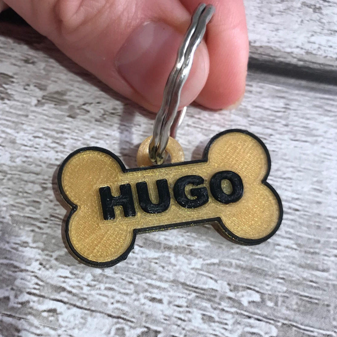 Dog Tag Pet ID - Dog Collar ID Tag - 3D Printed - Personalised Pet ID Tag for Cat or Small Dog