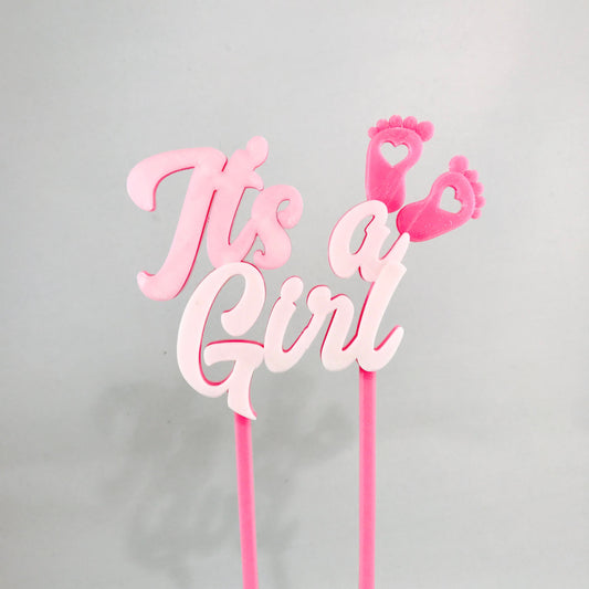 It's a Girl Cake Topper - New Baby - Baby Shower - Cake Decorations - Party Decorations - Baby Girl - Pregnancy