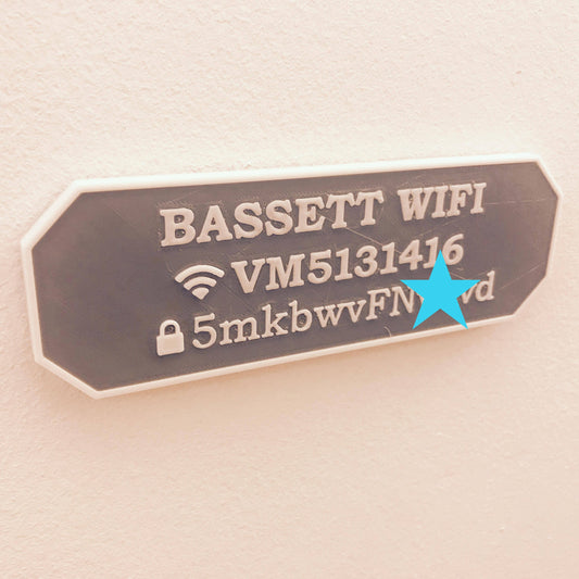 Wifi Password Sign 3D Printed - Guest Room - Visitors - Internet Sign  - Be Our Guest - Enjoy your stay - Home Decor Business Work